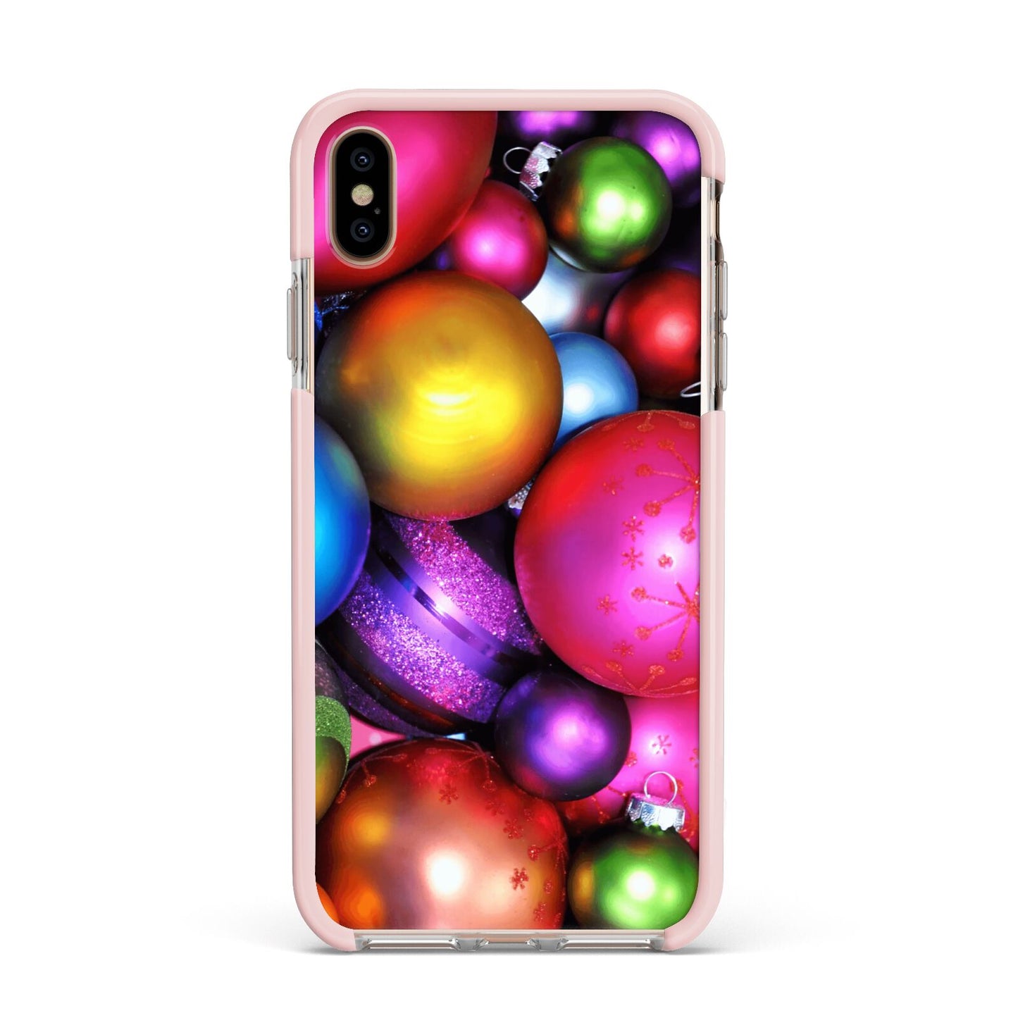 Bauble Apple iPhone Xs Max Impact Case Pink Edge on Gold Phone