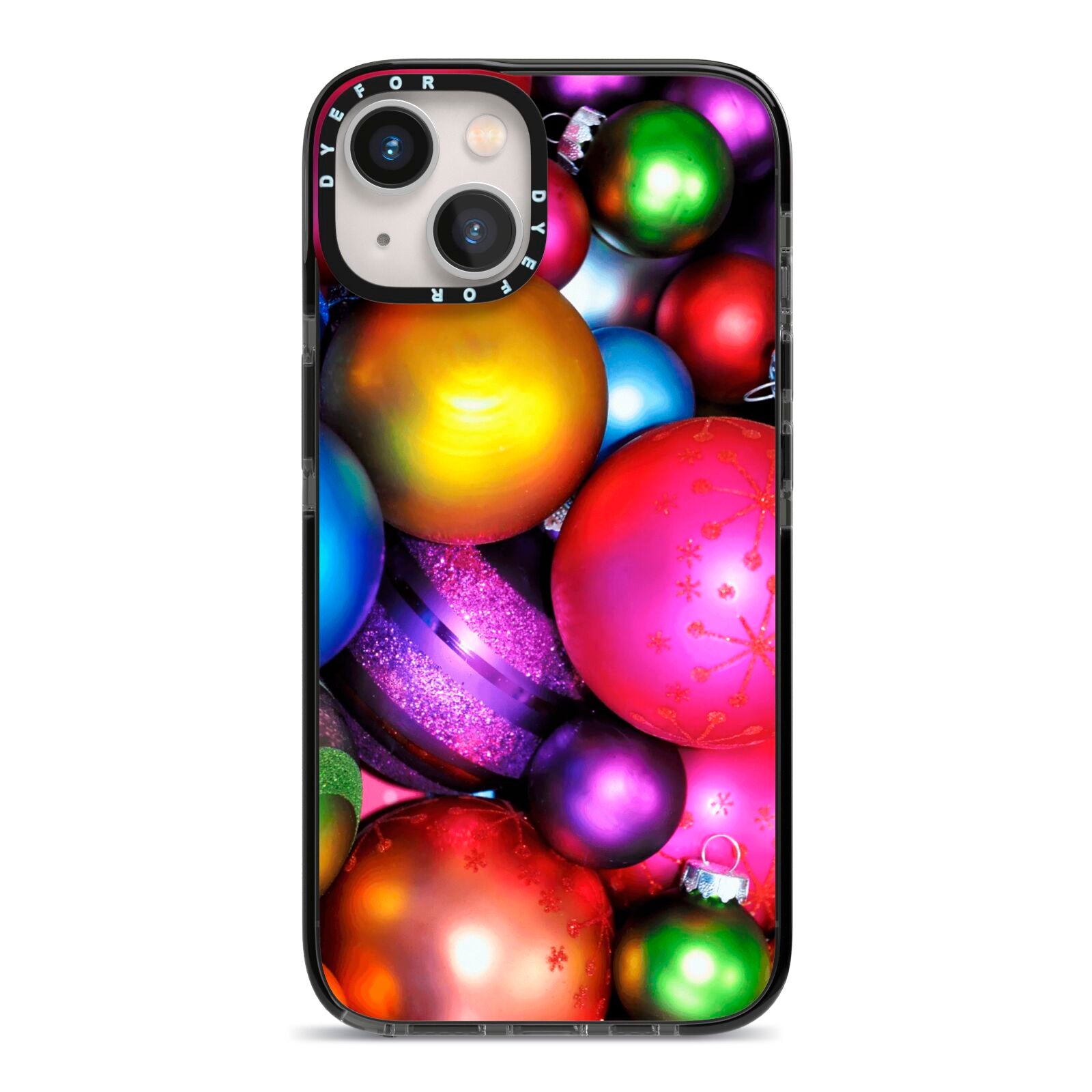 Bauble iPhone 13 Black Impact Case on Silver phone