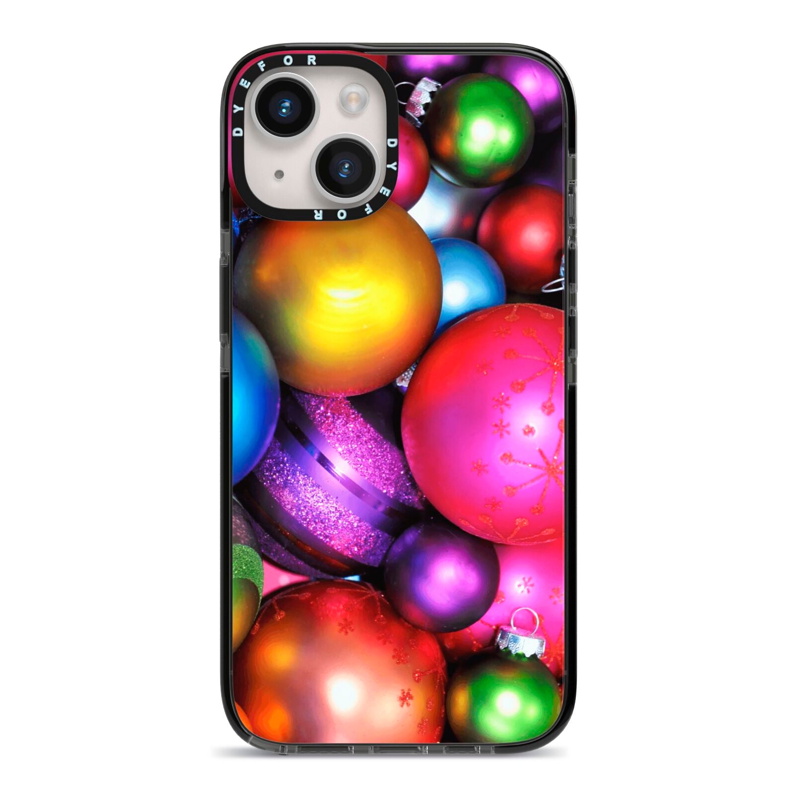 Bauble iPhone 14 Black Impact Case on Silver phone