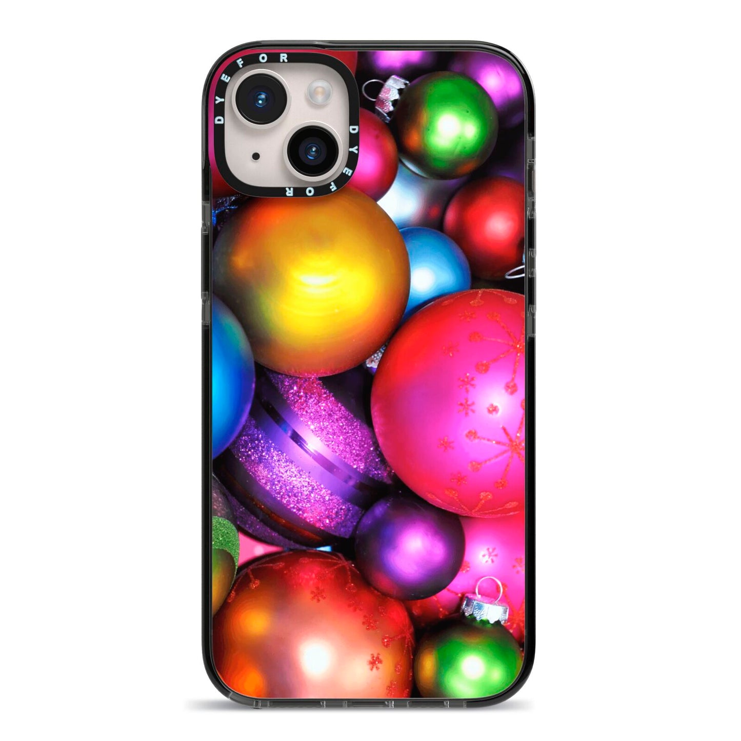 Bauble iPhone 14 Plus Black Impact Case on Silver phone