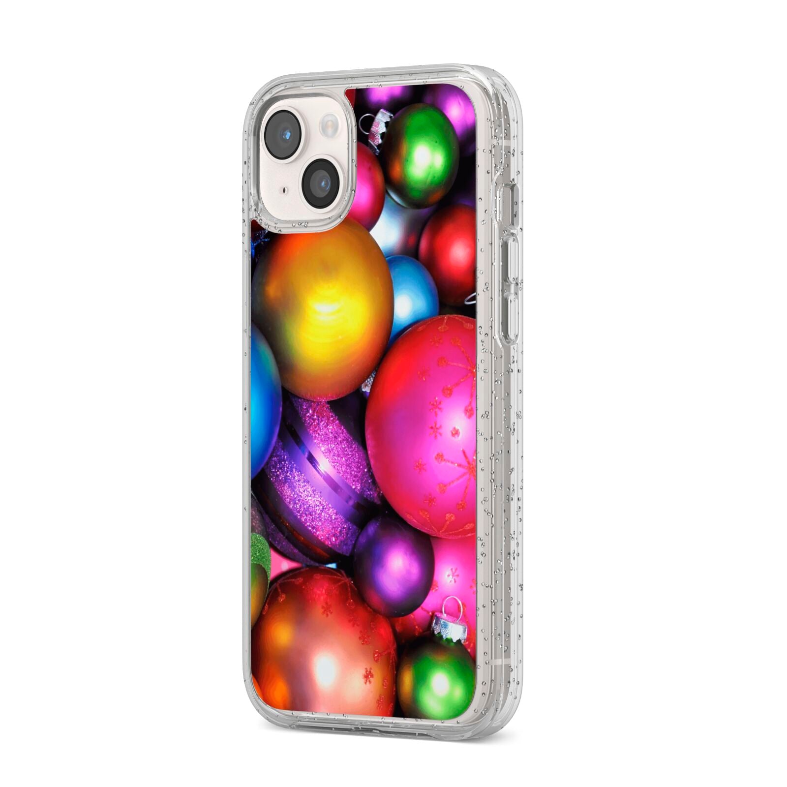 Bauble iPhone 14 Plus Glitter Tough Case Starlight Angled Image