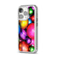 Bauble iPhone 14 Pro Clear Tough Case Silver Angled Image