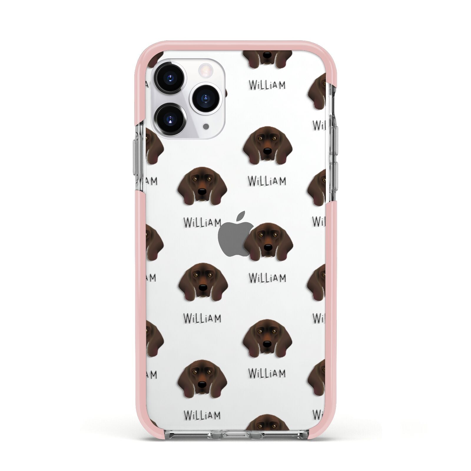 Bavarian Mountain Hound Icon with Name Apple iPhone 11 Pro in Silver with Pink Impact Case