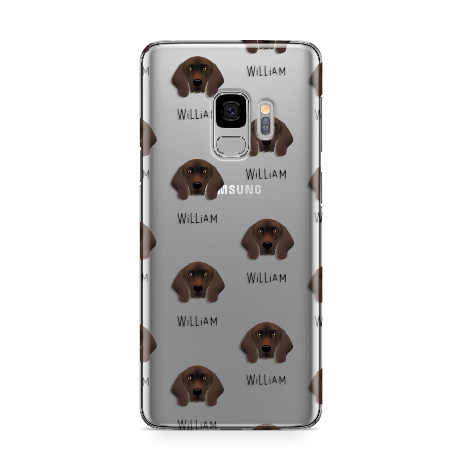 Bavarian Mountain Hound Icon with Name Samsung Galaxy S9 Case