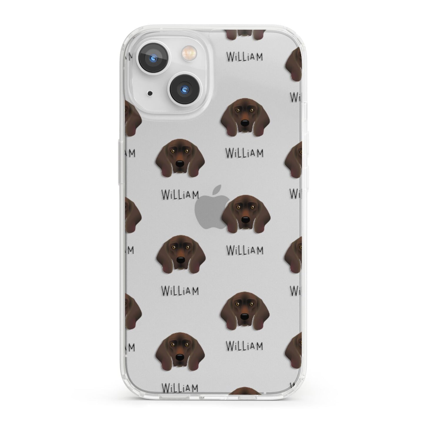 Bavarian Mountain Hound Icon with Name iPhone 13 Clear Bumper Case