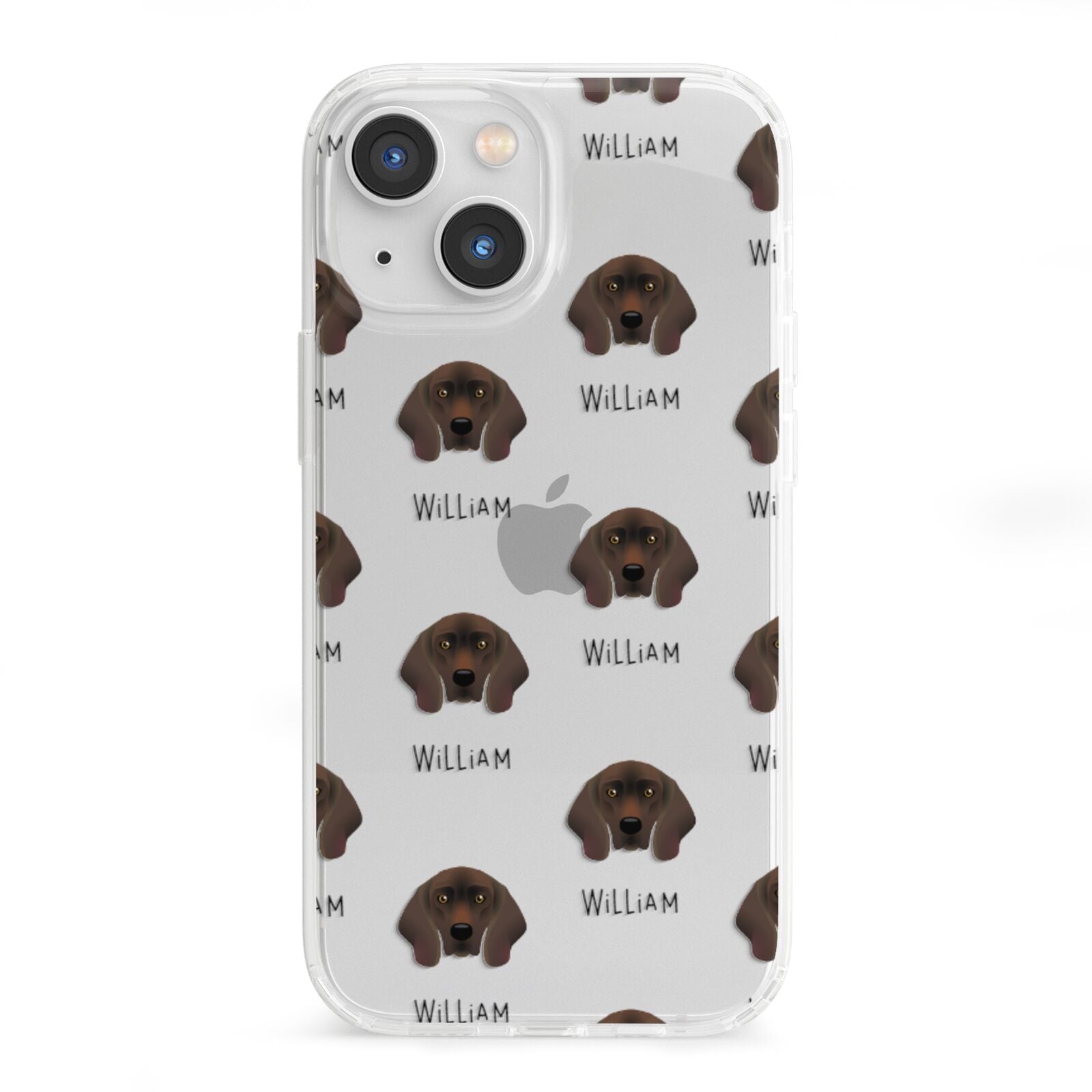 Bavarian Mountain Hound Icon with Name iPhone 13 Mini Clear Bumper Case