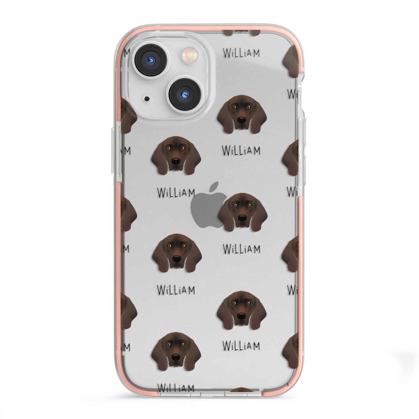 Bavarian Mountain Hound Icon with Name iPhone 13 Mini TPU Impact Case with Pink Edges