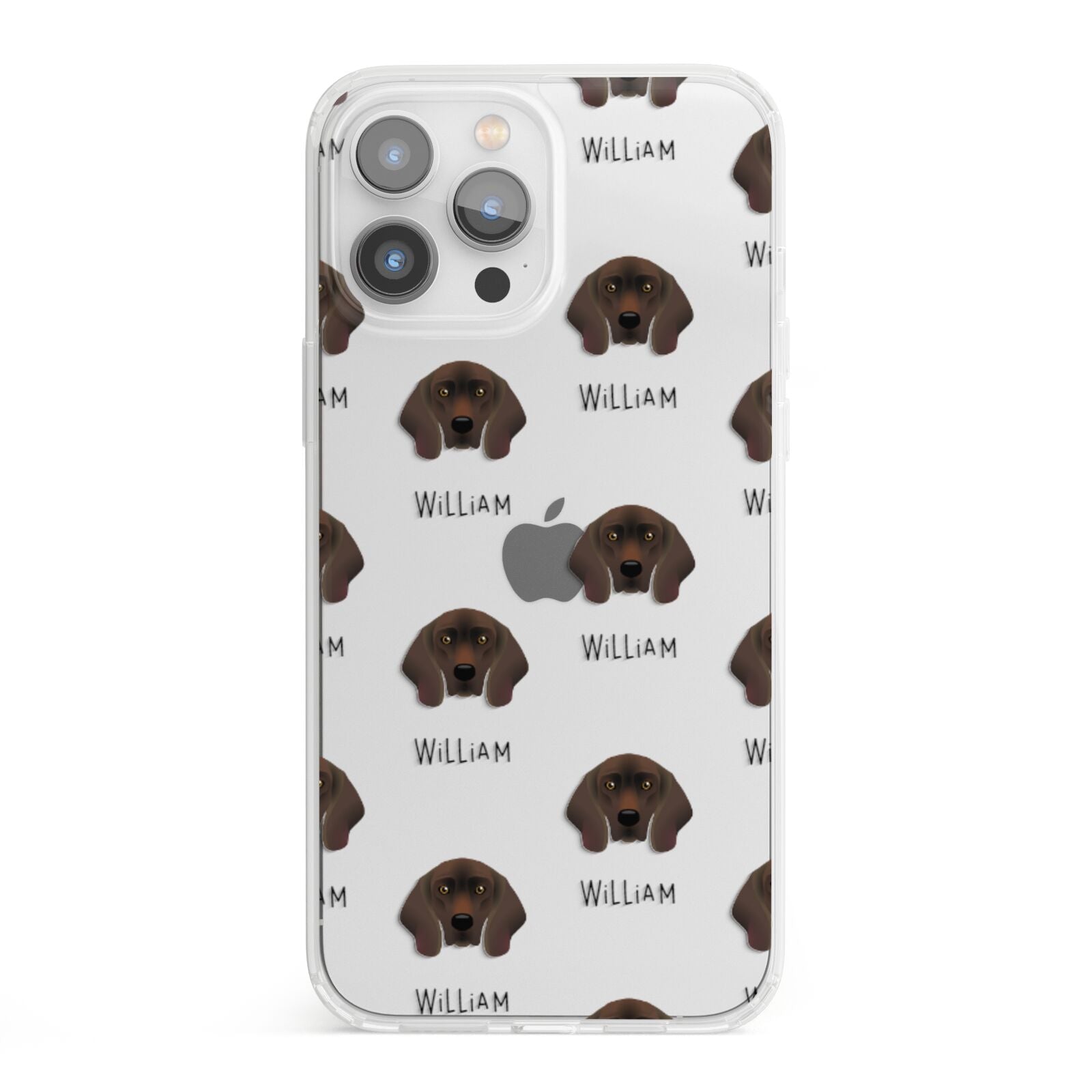 Bavarian Mountain Hound Icon with Name iPhone 13 Pro Max Clear Bumper Case