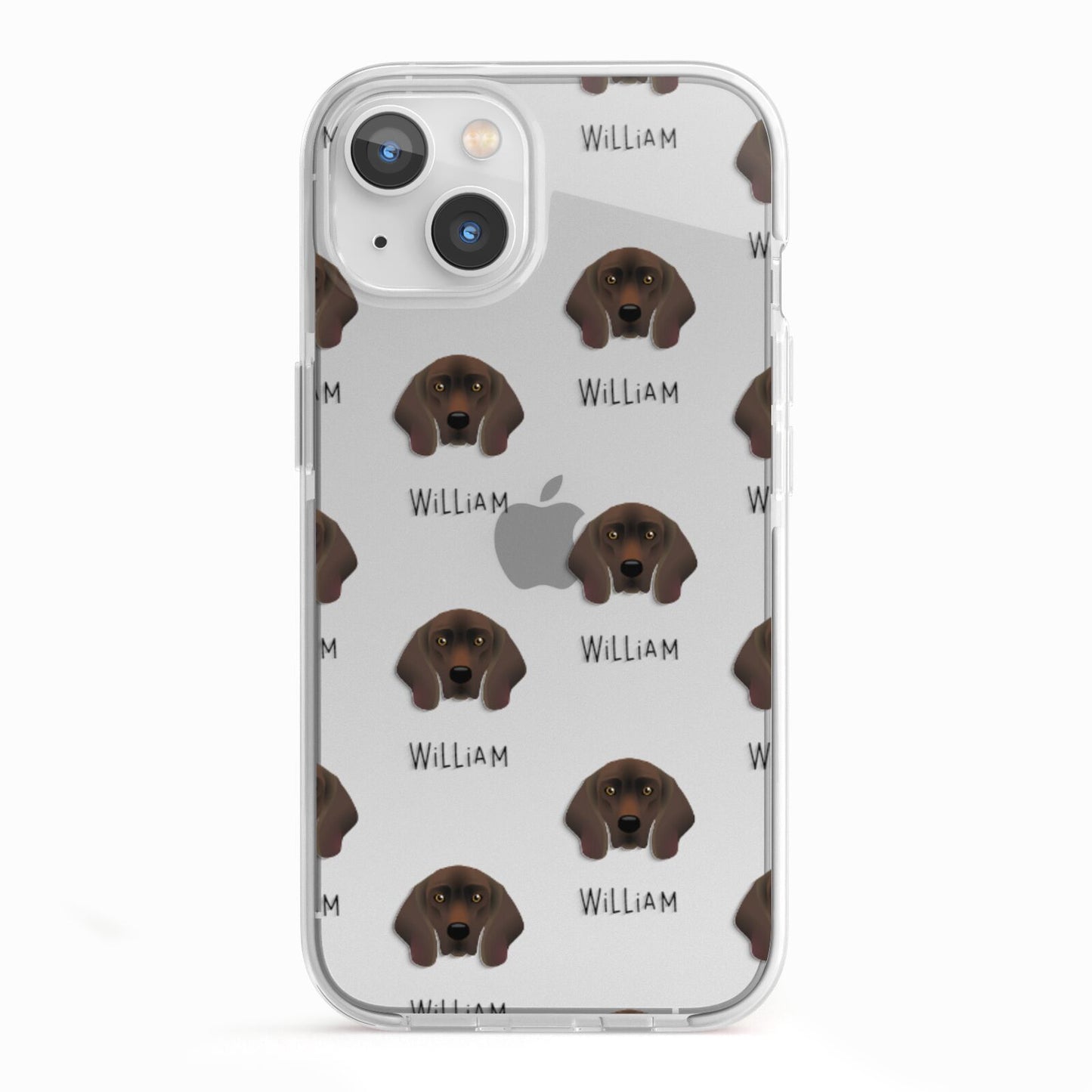 Bavarian Mountain Hound Icon with Name iPhone 13 TPU Impact Case with White Edges