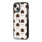 Bavarian Mountain Hound Icon with Name iPhone 14 Black Impact Case Side Angle on Silver phone