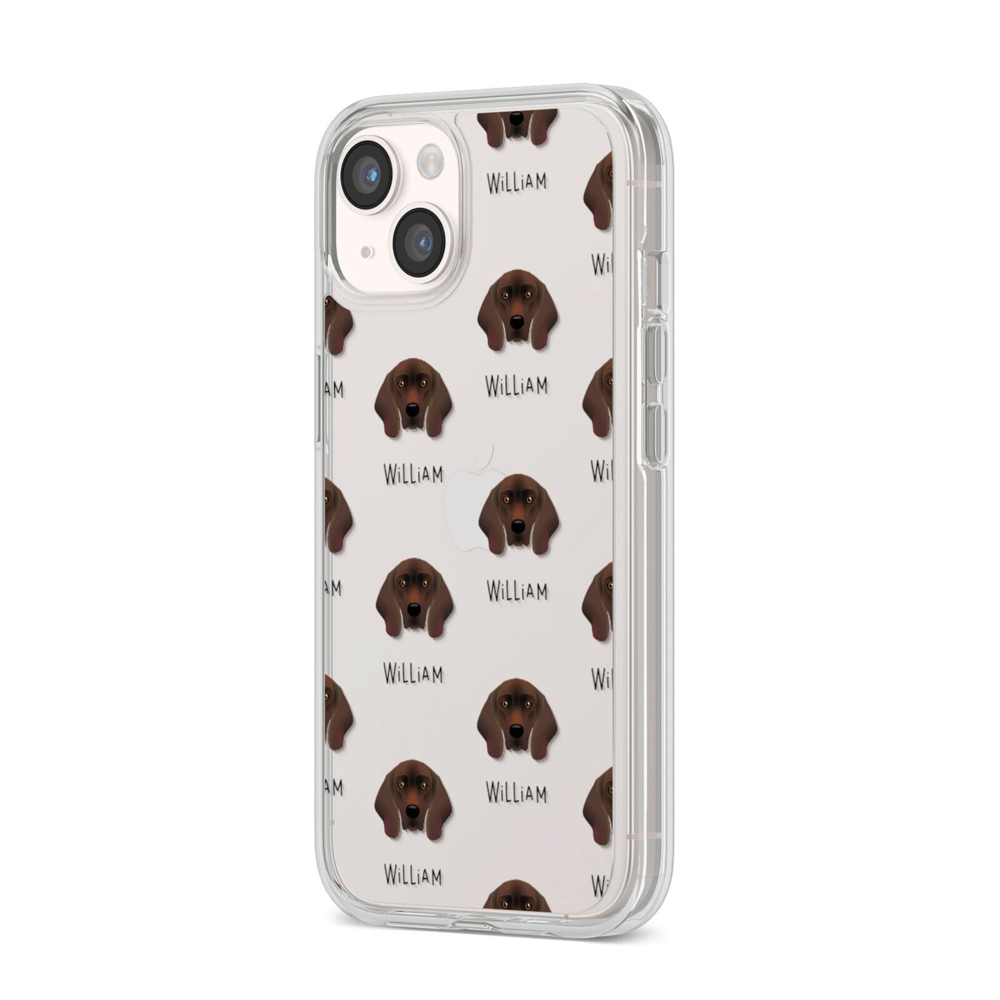 Bavarian Mountain Hound Icon with Name iPhone 14 Clear Tough Case Starlight Angled Image
