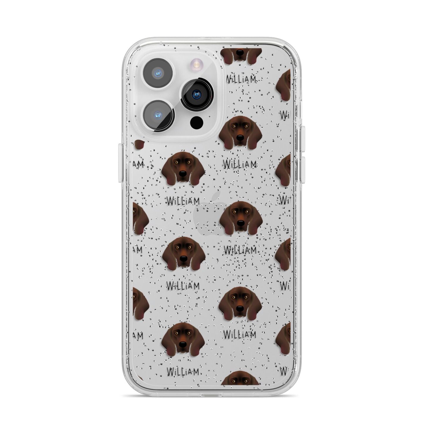 Bavarian Mountain Hound Icon with Name iPhone 14 Pro Max Glitter Tough Case Silver