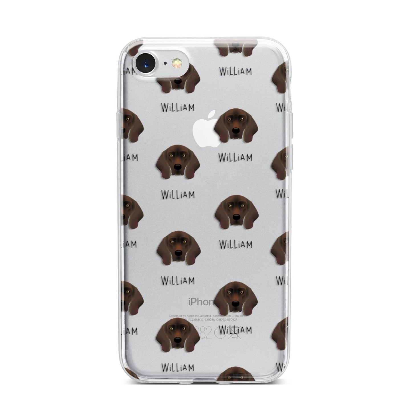 Bavarian Mountain Hound Icon with Name iPhone 7 Bumper Case on Silver iPhone