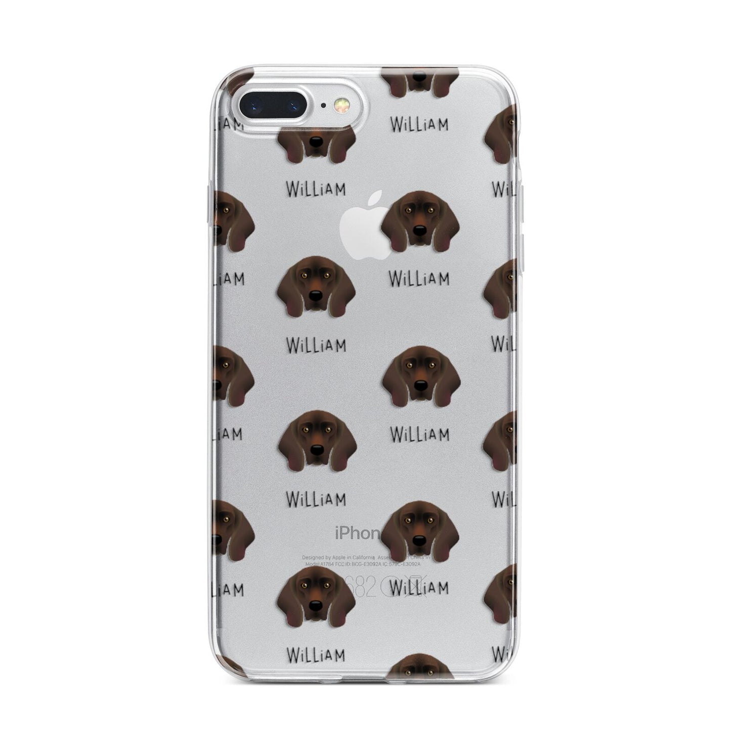 Bavarian Mountain Hound Icon with Name iPhone 7 Plus Bumper Case on Silver iPhone