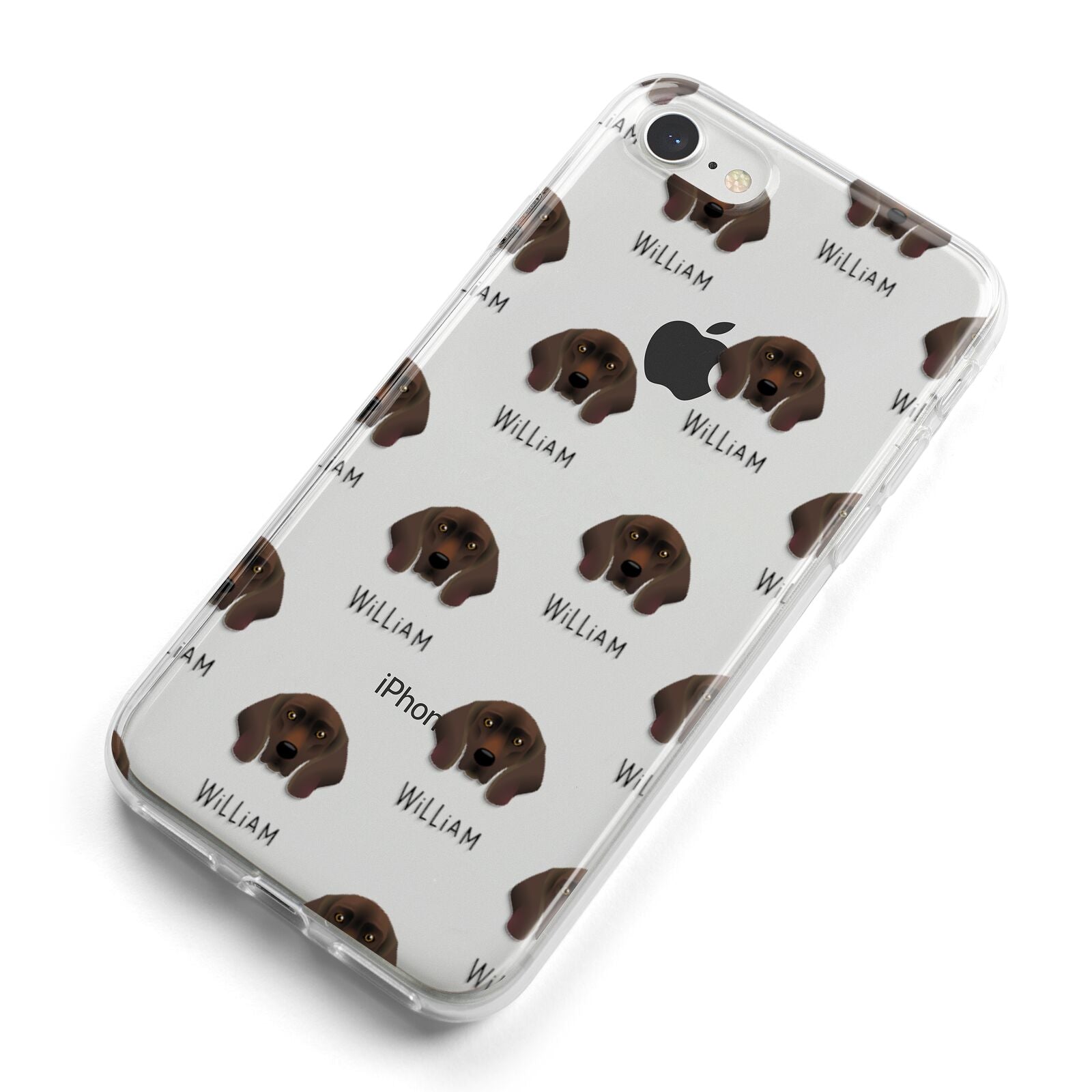 Bavarian Mountain Hound Icon with Name iPhone 8 Bumper Case on Silver iPhone Alternative Image