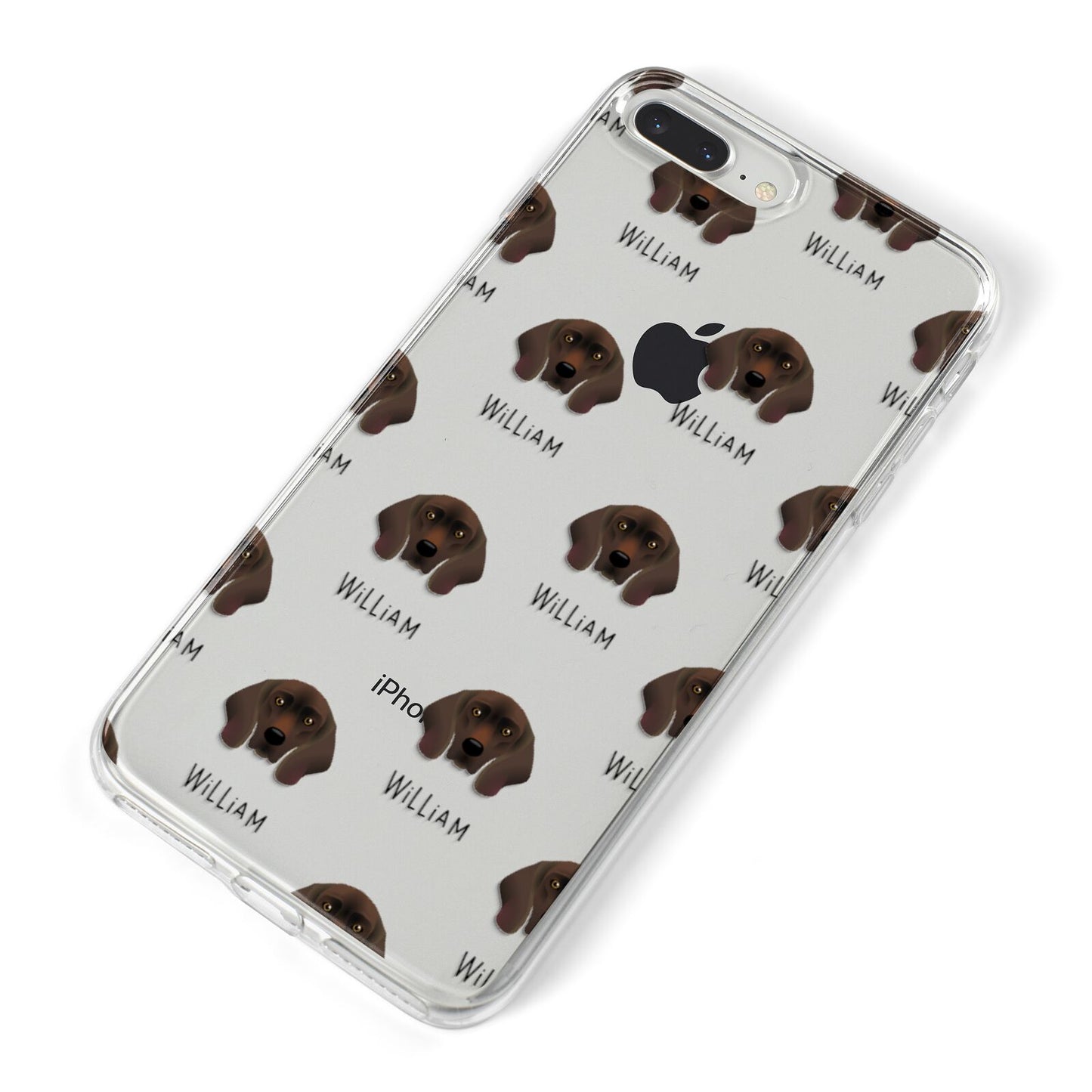 Bavarian Mountain Hound Icon with Name iPhone 8 Plus Bumper Case on Silver iPhone Alternative Image