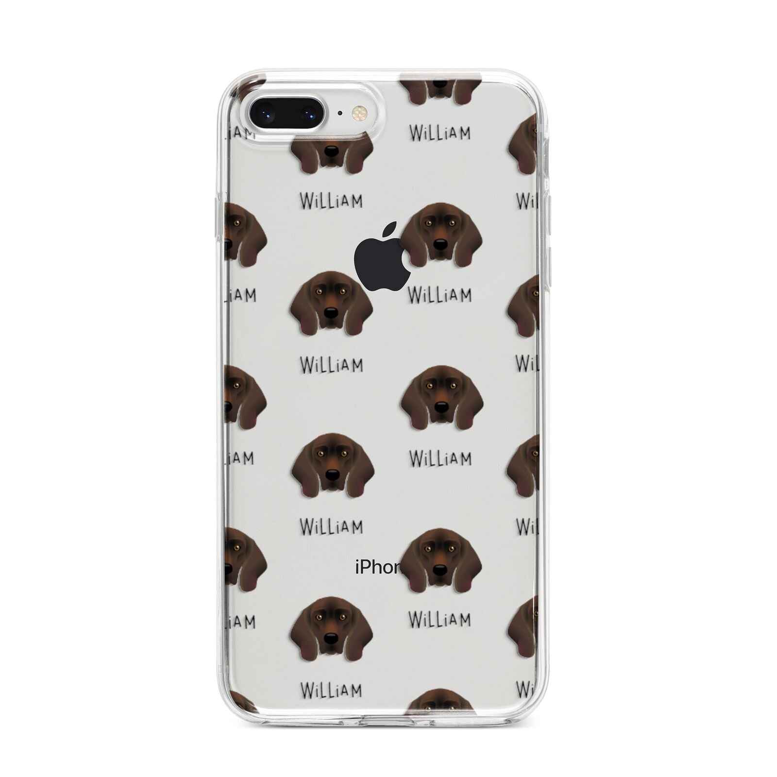 Bavarian Mountain Hound Icon with Name iPhone 8 Plus Bumper Case on Silver iPhone