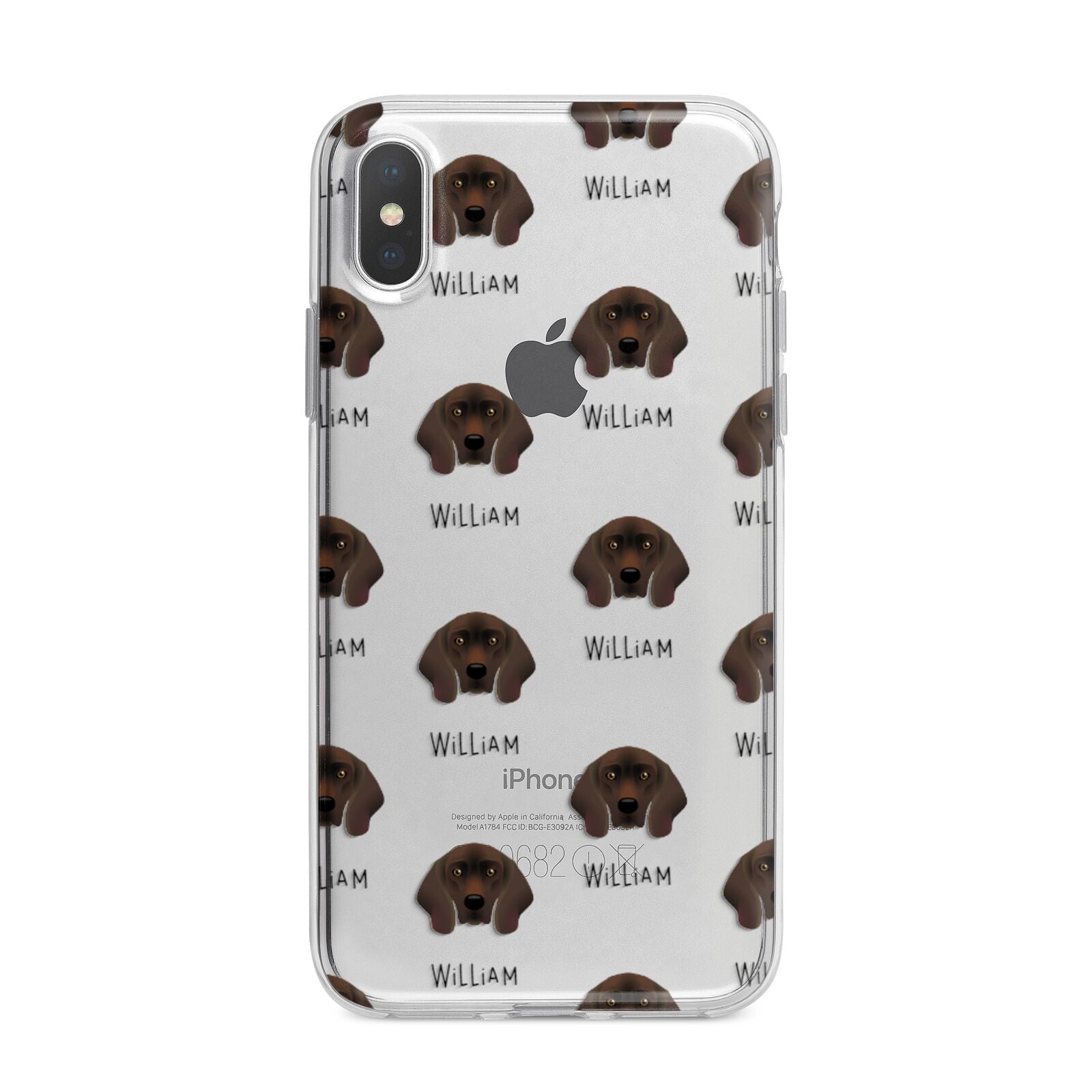 Bavarian Mountain Hound Icon with Name iPhone X Bumper Case on Silver iPhone Alternative Image 1