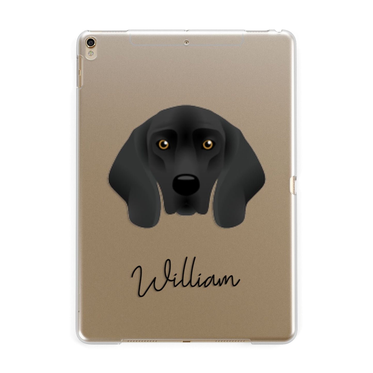 Bavarian Mountain Hound Personalised Apple iPad Gold Case
