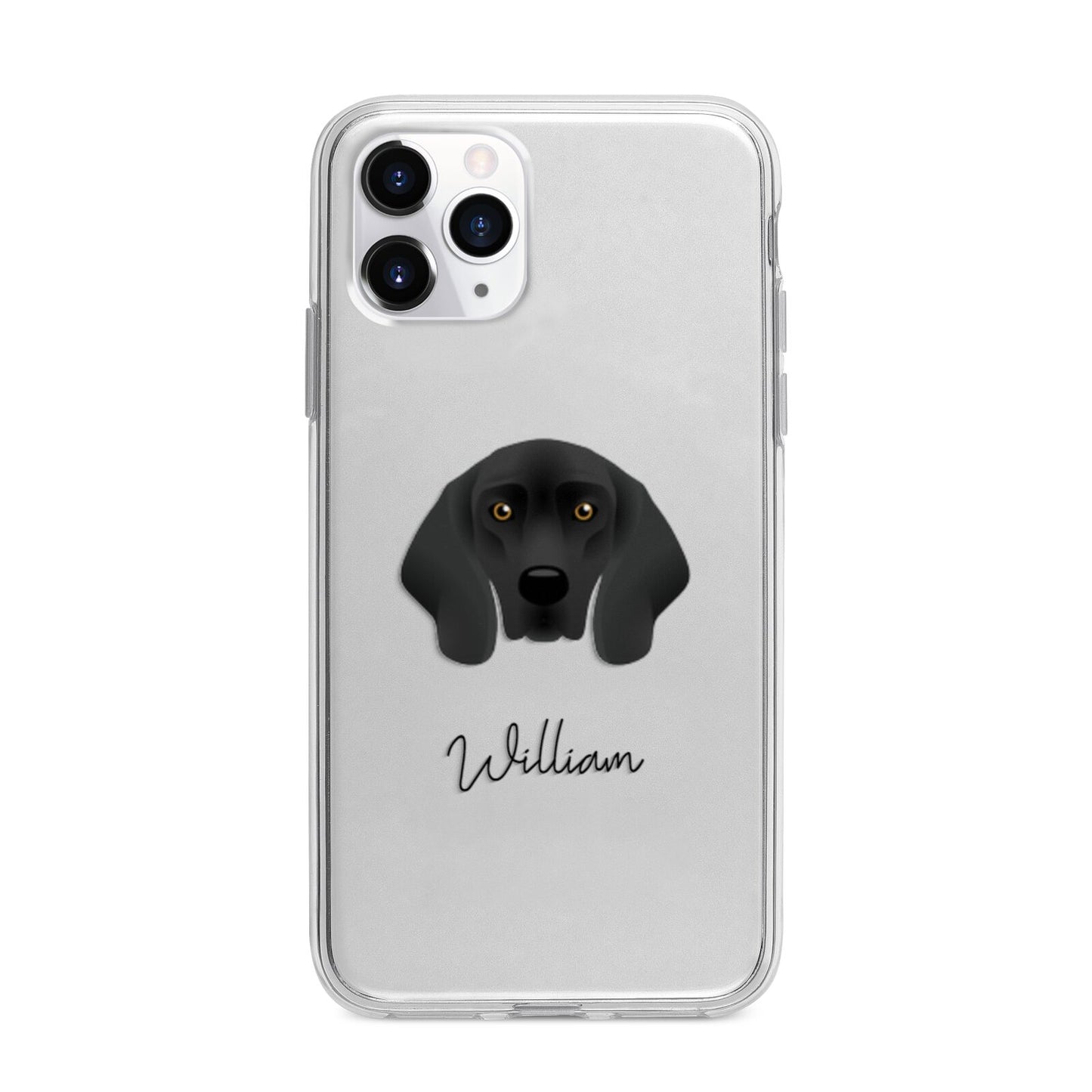 Bavarian Mountain Hound Personalised Apple iPhone 11 Pro Max in Silver with Bumper Case