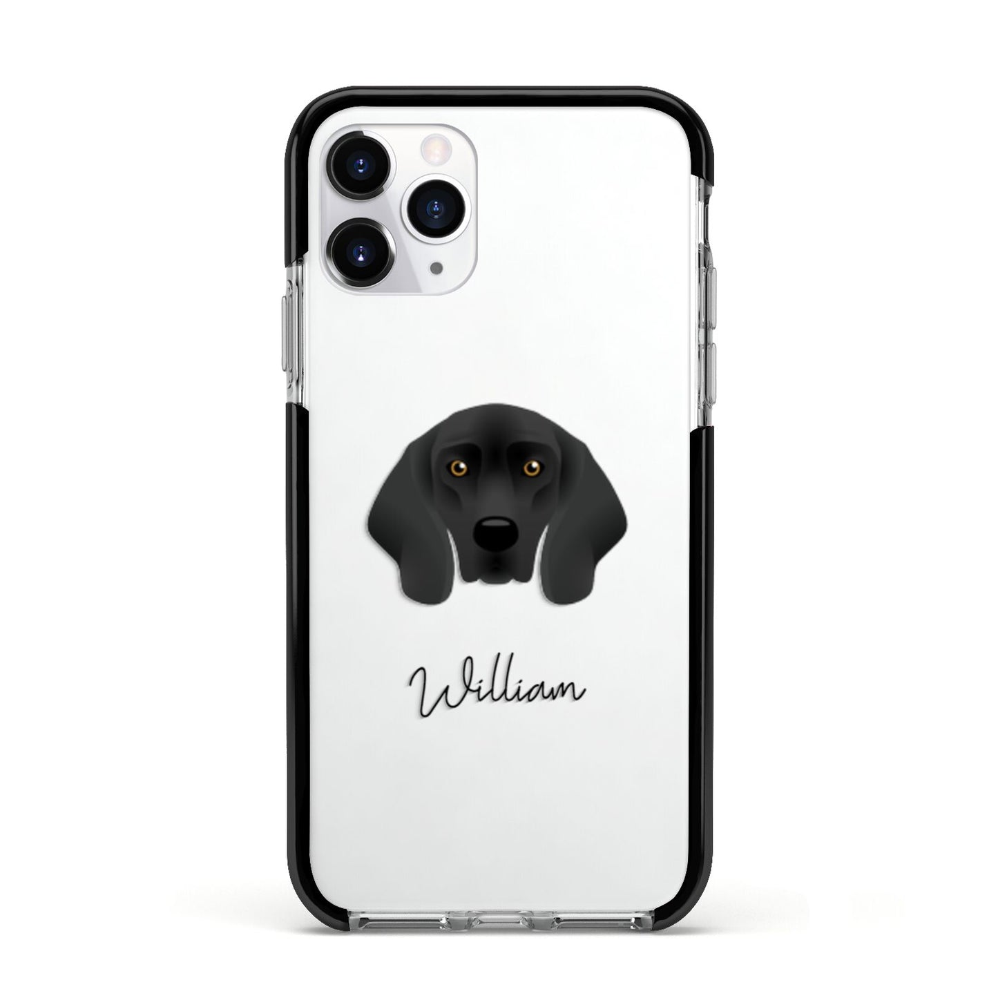 Bavarian Mountain Hound Personalised Apple iPhone 11 Pro in Silver with Black Impact Case