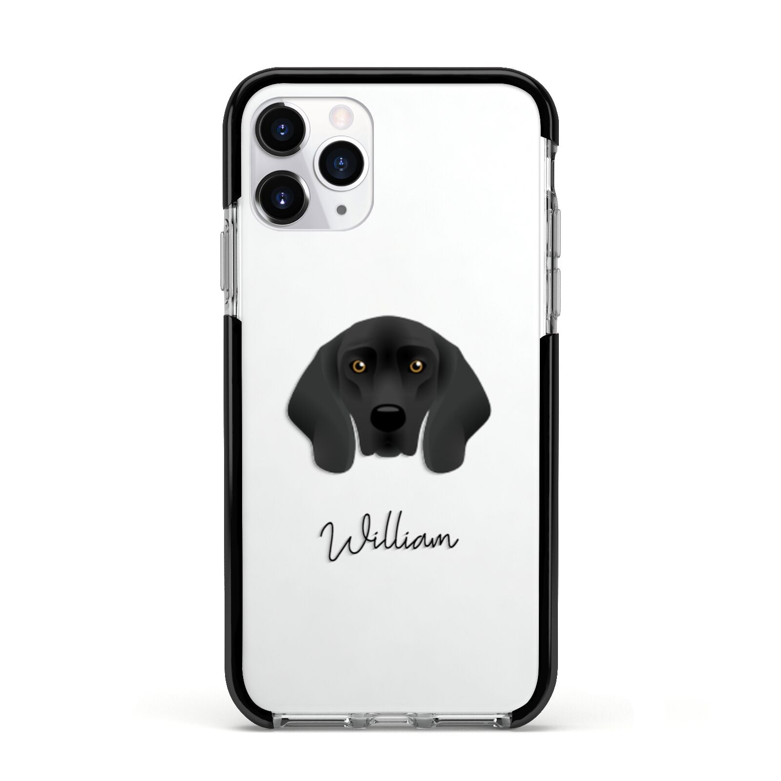 Bavarian Mountain Hound Personalised Apple iPhone 11 Pro in Silver with Black Impact Case