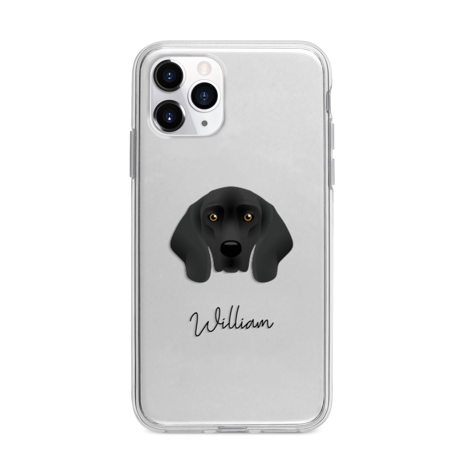 Bavarian Mountain Hound Personalised Apple iPhone 11 Pro in Silver with Bumper Case