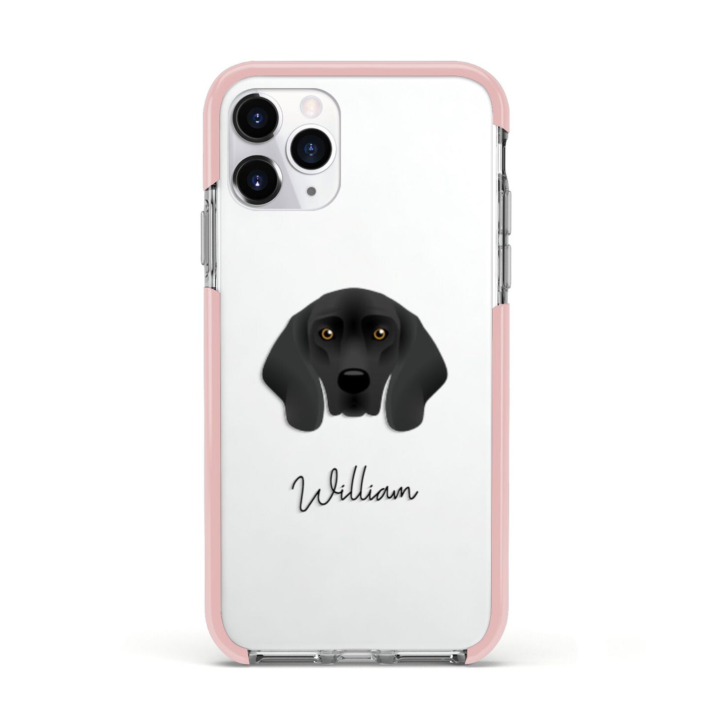 Bavarian Mountain Hound Personalised Apple iPhone 11 Pro in Silver with Pink Impact Case