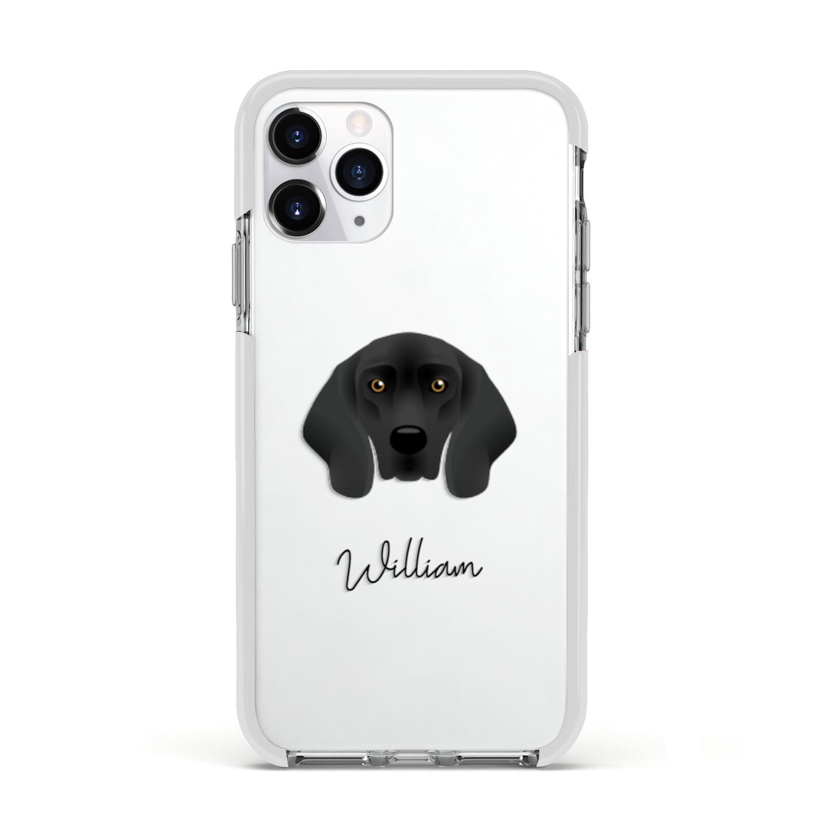 Bavarian Mountain Hound Personalised Apple iPhone 11 Pro in Silver with White Impact Case