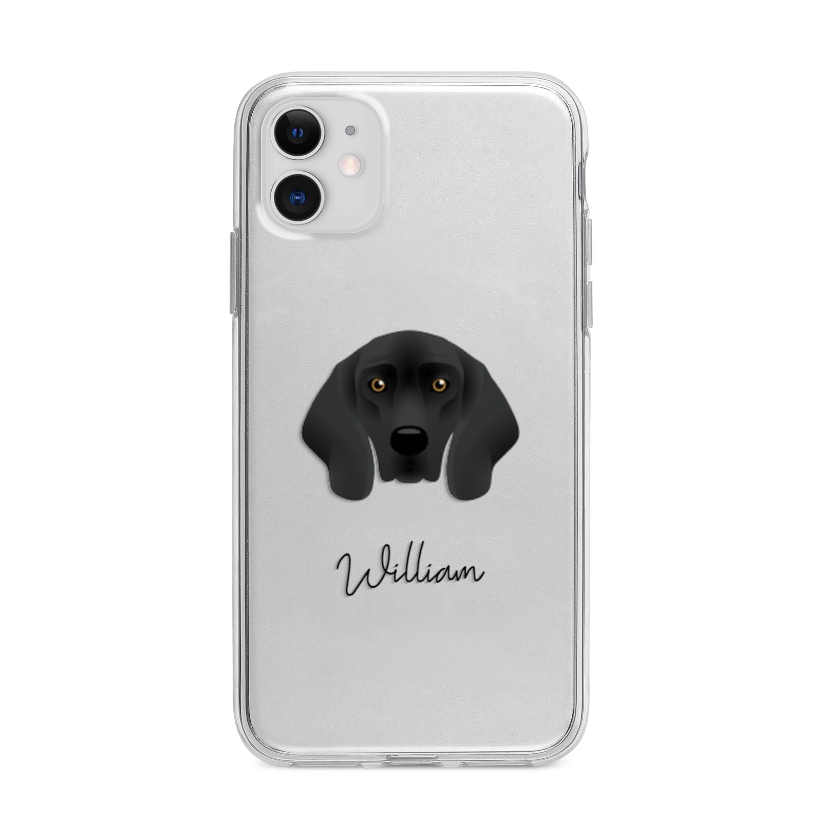 Bavarian Mountain Hound Personalised Apple iPhone 11 in White with Bumper Case