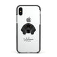 Bavarian Mountain Hound Personalised Apple iPhone Xs Impact Case Black Edge on Silver Phone