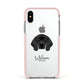 Bavarian Mountain Hound Personalised Apple iPhone Xs Impact Case Pink Edge on Silver Phone