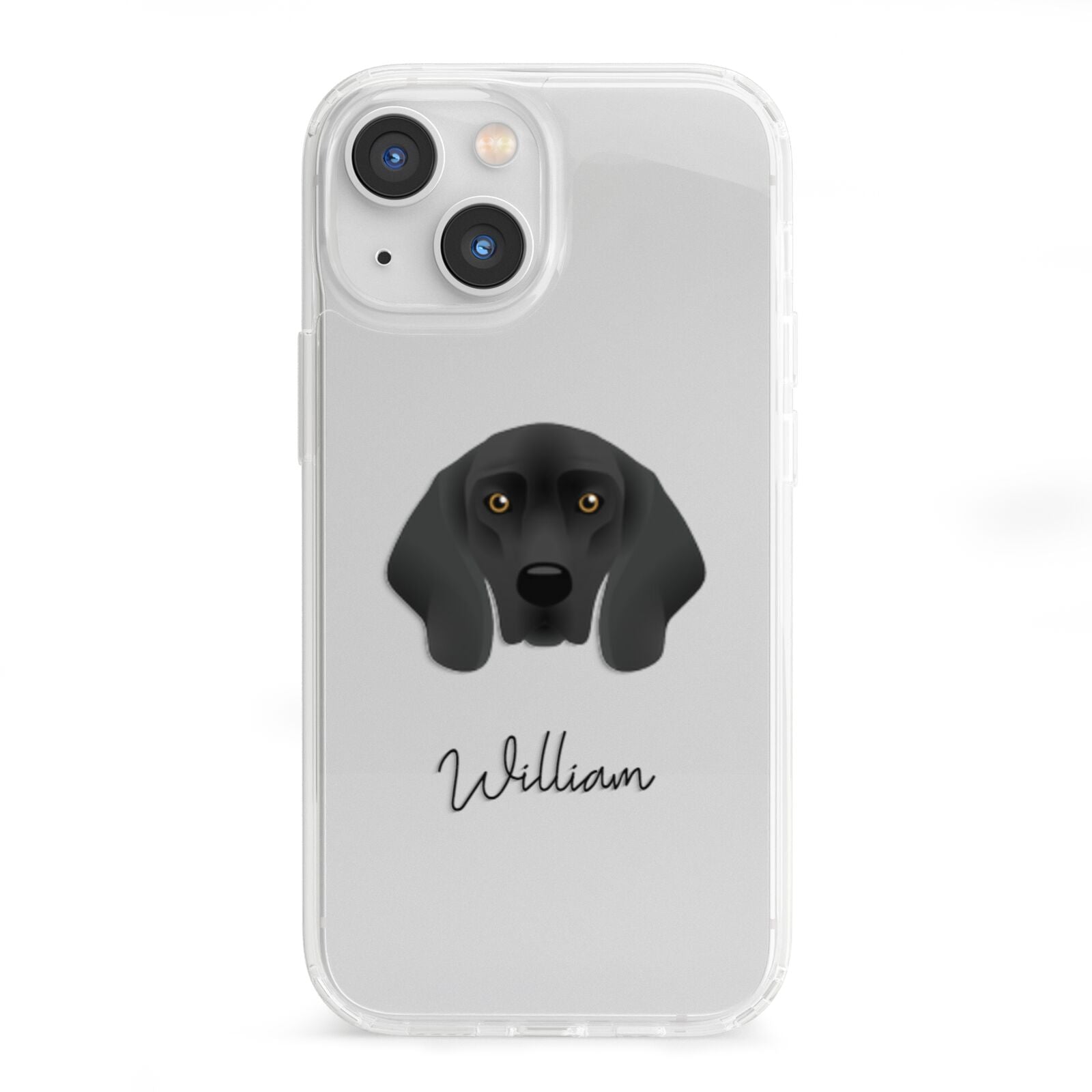 Bavarian Mountain Hound Personalised iPhone 13 Mini Clear Bumper Case