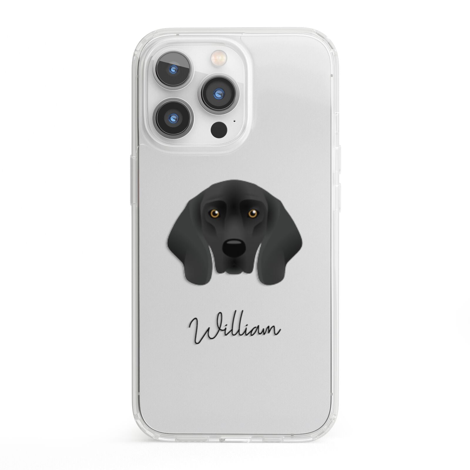 Bavarian Mountain Hound Personalised iPhone 13 Pro Clear Bumper Case