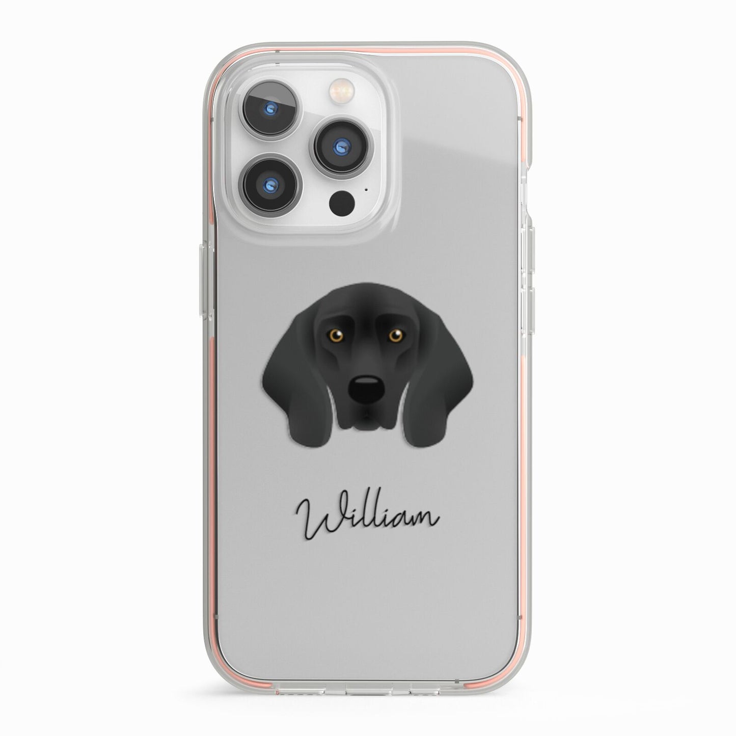Bavarian Mountain Hound Personalised iPhone 13 Pro TPU Impact Case with Pink Edges