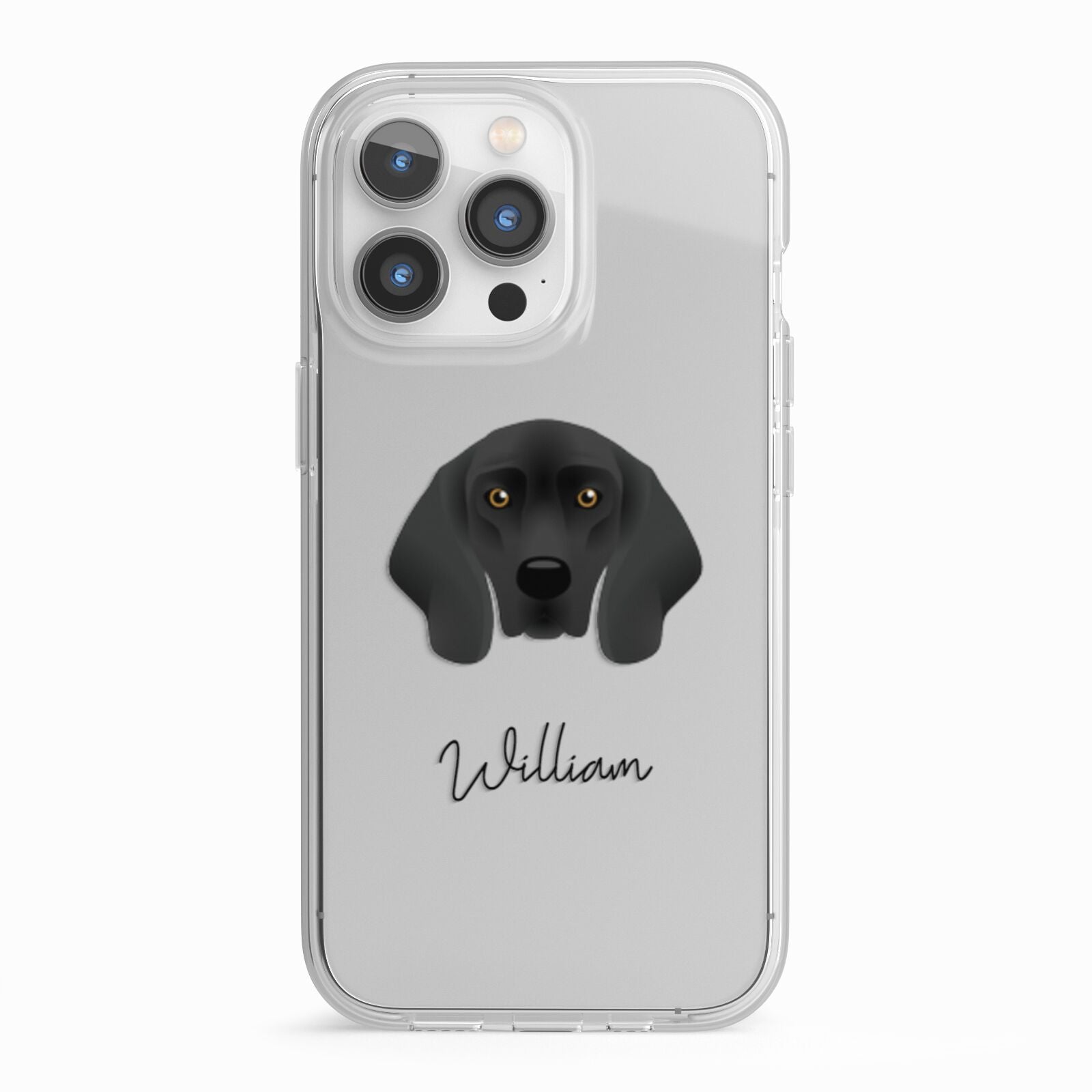 Bavarian Mountain Hound Personalised iPhone 13 Pro TPU Impact Case with White Edges