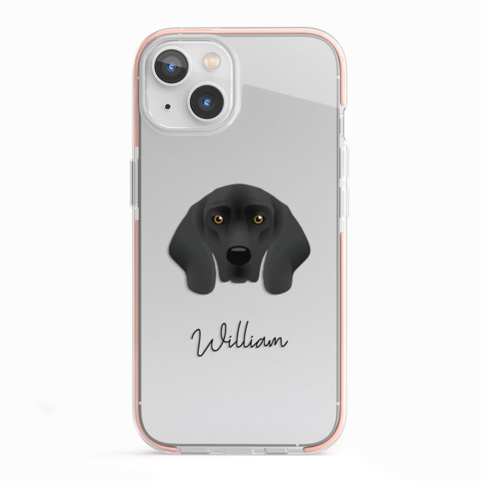 Bavarian Mountain Hound Personalised iPhone 13 TPU Impact Case with Pink Edges