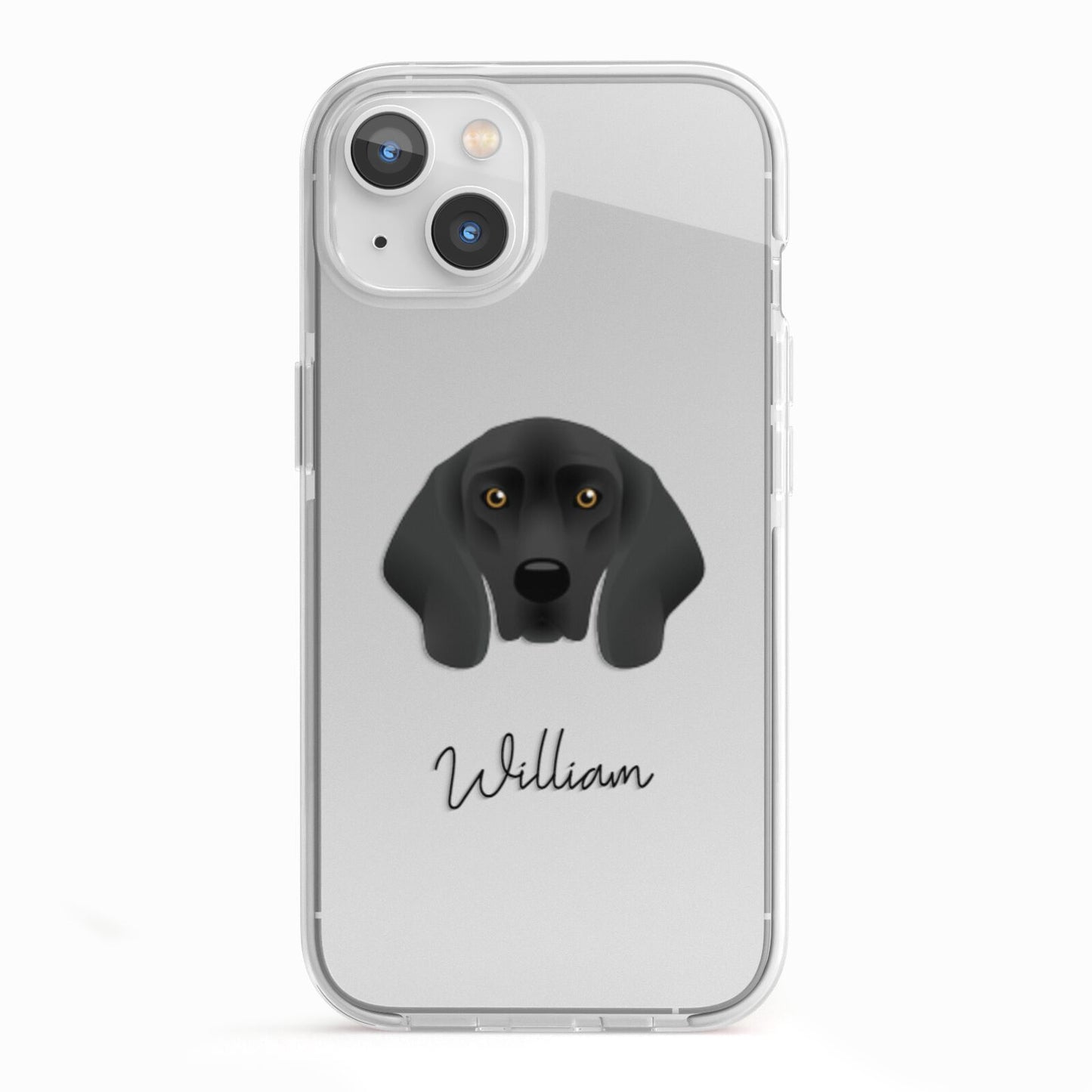 Bavarian Mountain Hound Personalised iPhone 13 TPU Impact Case with White Edges