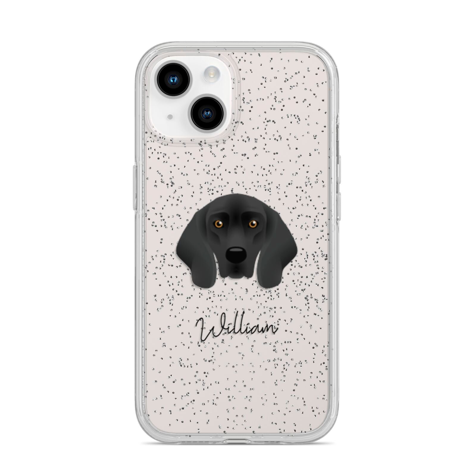 Bavarian Mountain Hound Personalised iPhone 14 Glitter Tough Case Starlight