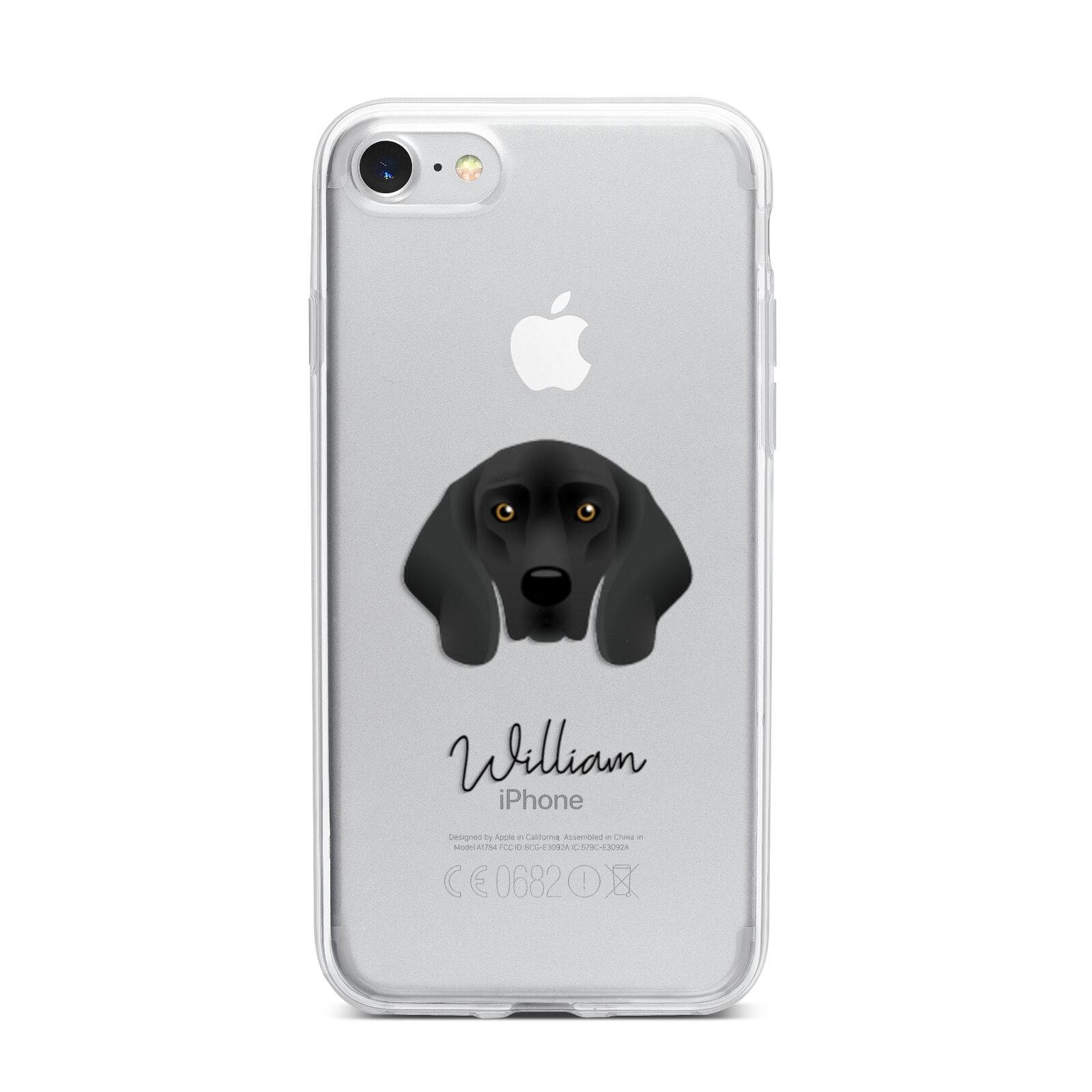 Bavarian Mountain Hound Personalised iPhone 7 Bumper Case on Silver iPhone