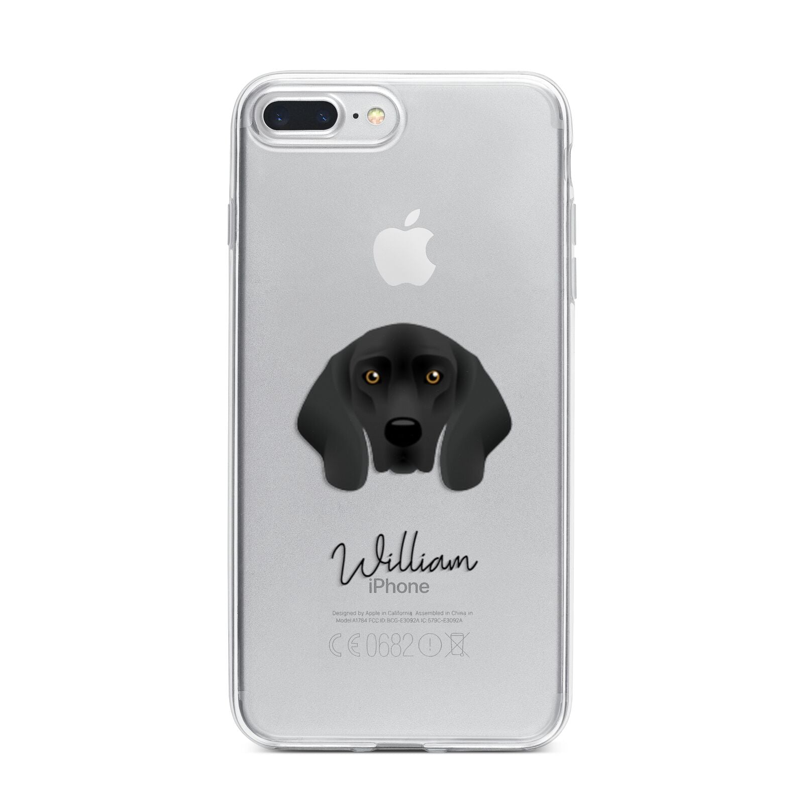 Bavarian Mountain Hound Personalised iPhone 7 Plus Bumper Case on Silver iPhone