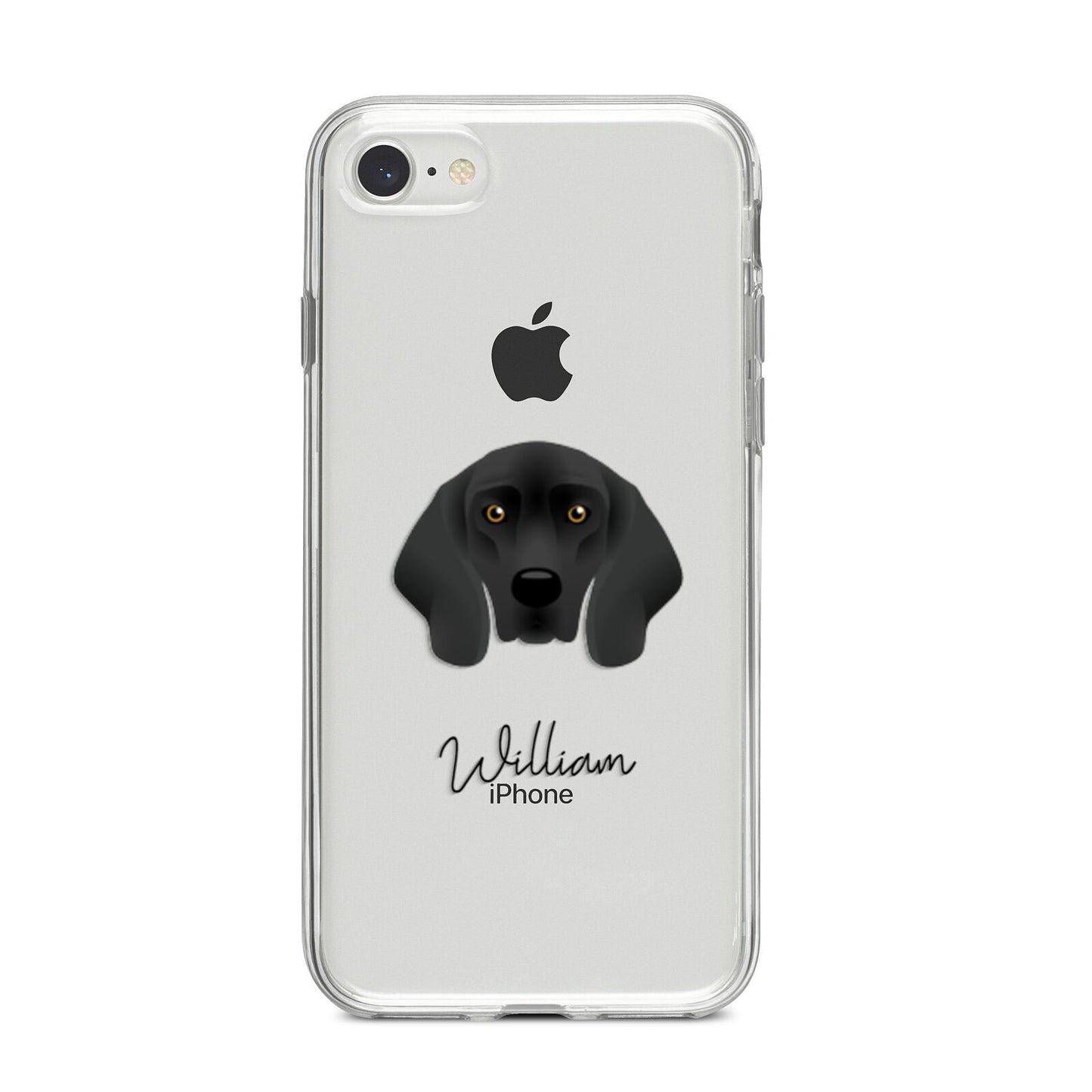 Bavarian Mountain Hound Personalised iPhone 8 Bumper Case on Silver iPhone