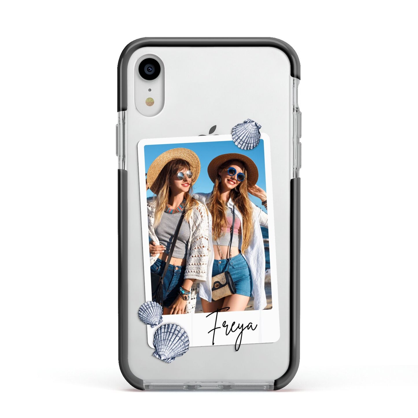 Beach Photo Apple iPhone XR Impact Case Black Edge on Silver Phone