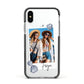 Beach Photo Apple iPhone Xs Impact Case Black Edge on Silver Phone