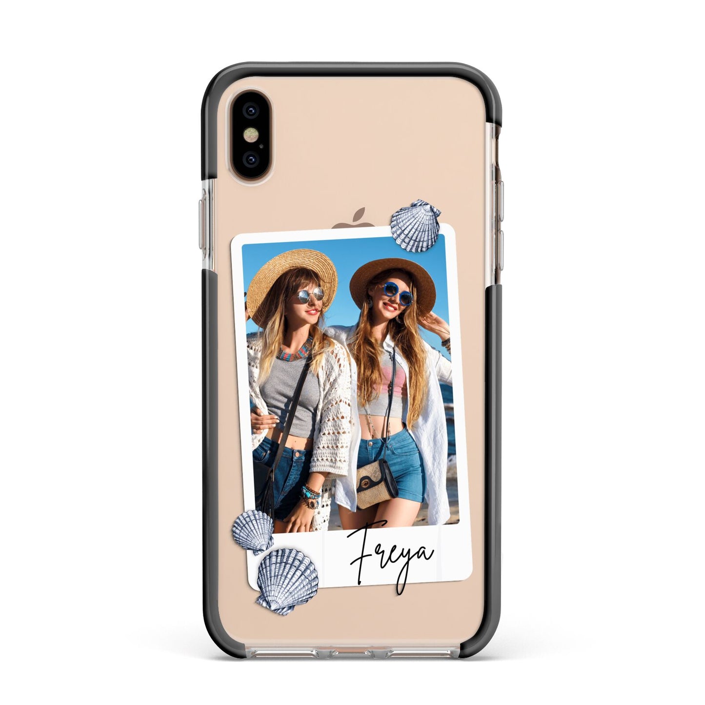 Beach Photo Apple iPhone Xs Max Impact Case Black Edge on Gold Phone