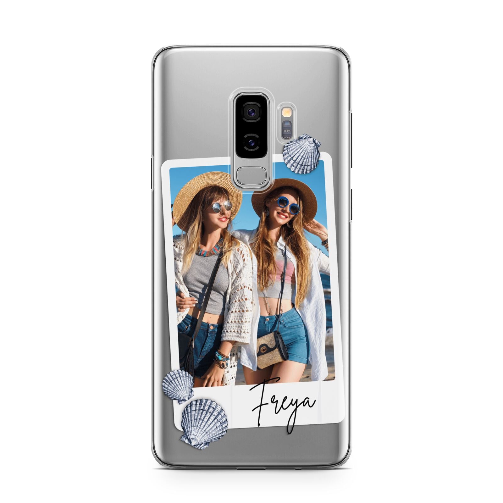Beach Photo Samsung Galaxy S9 Plus Case on Silver phone