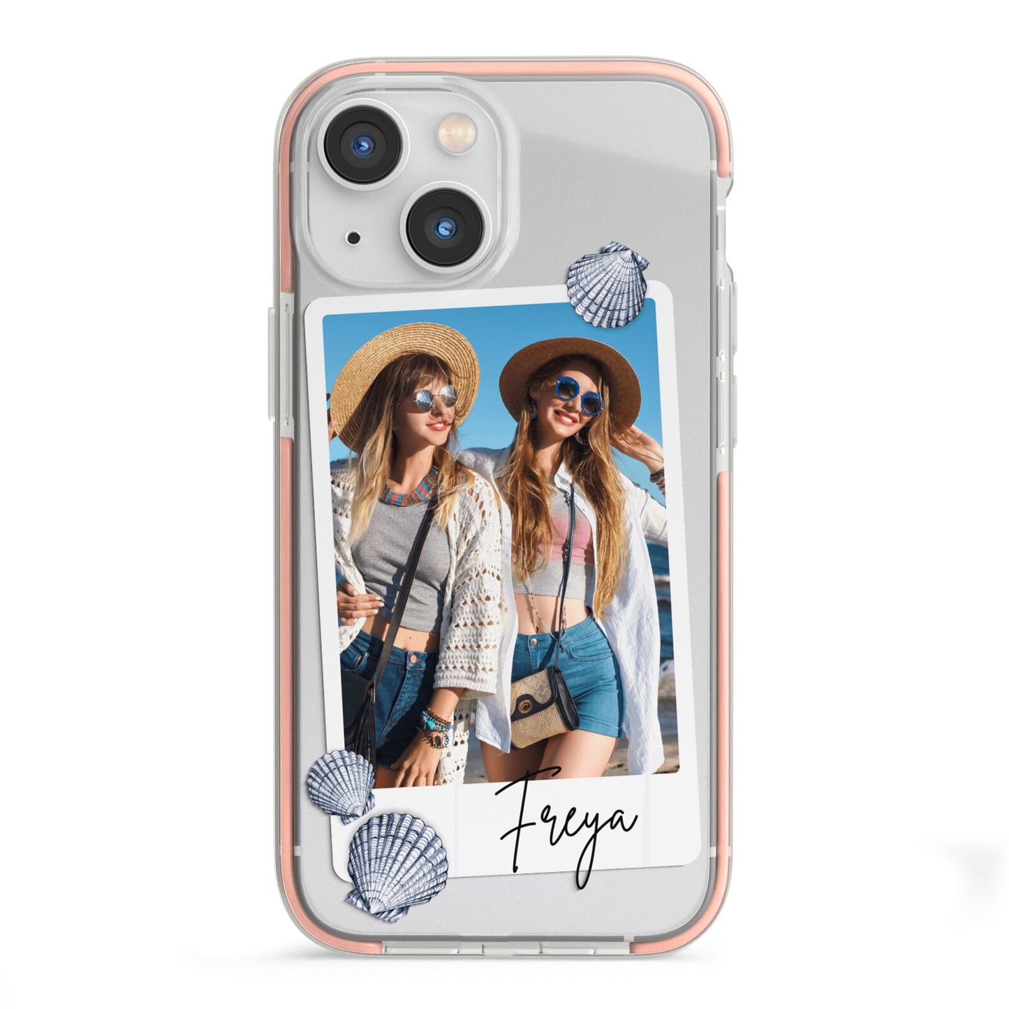 Beach Photo iPhone 13 Mini TPU Impact Case with Pink Edges