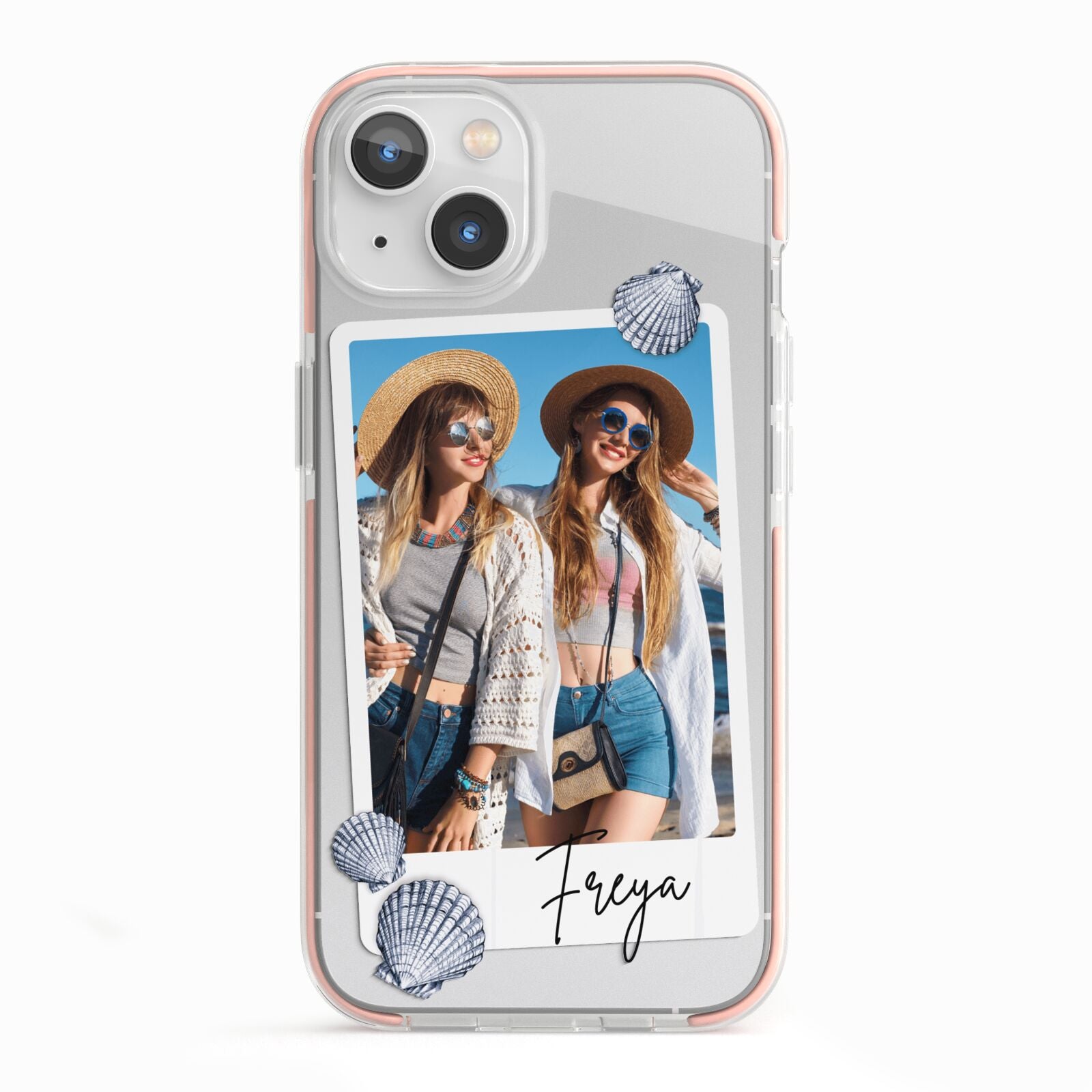Beach Photo iPhone 13 TPU Impact Case with Pink Edges