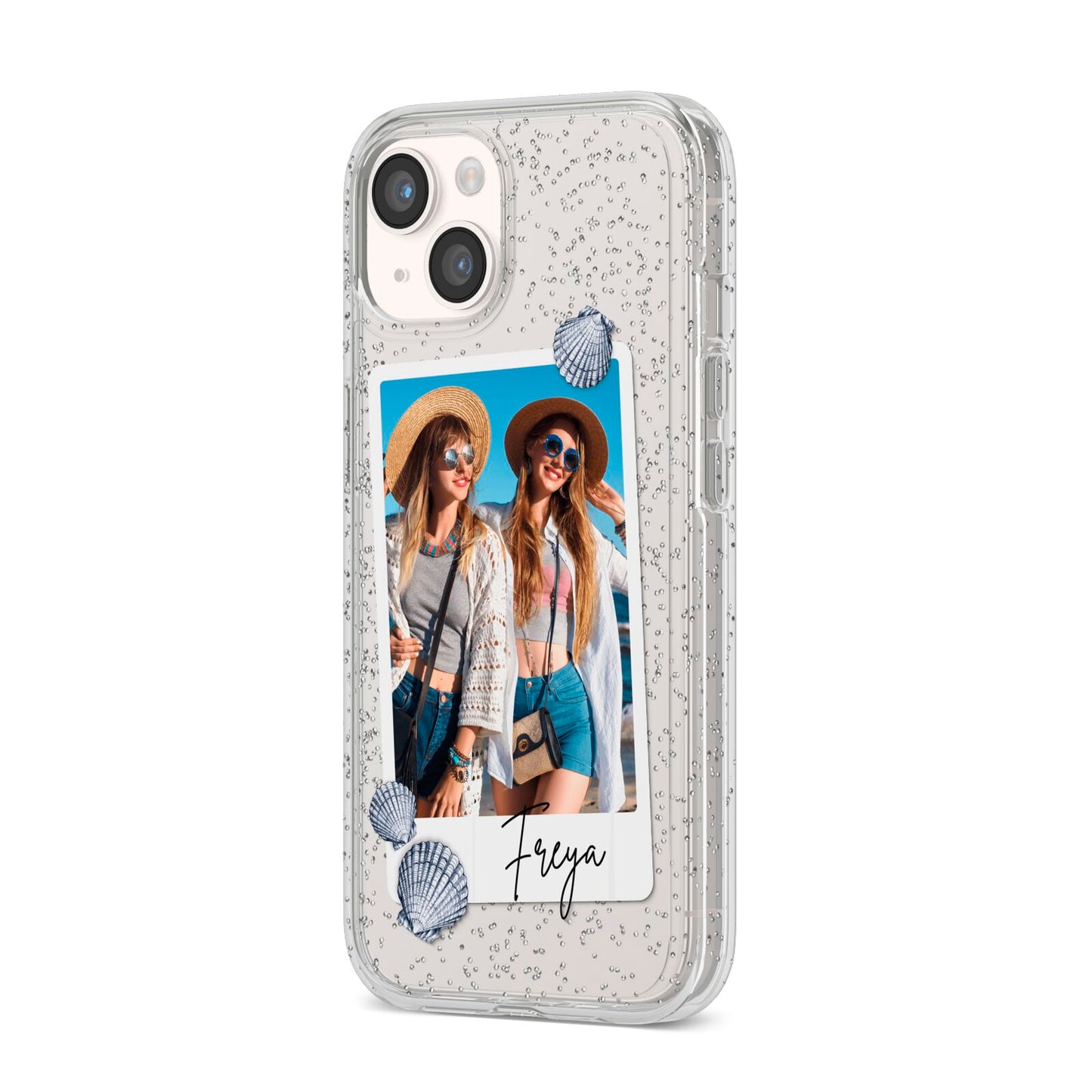 Beach Photo iPhone 14 Glitter Tough Case Starlight Angled Image
