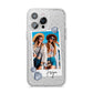 Beach Photo iPhone 14 Pro Max Glitter Tough Case Silver